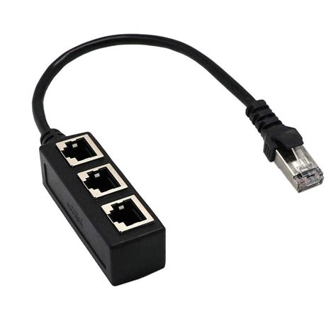 RJ45 Ethernet Splitter Cable, TSV RJ45 1 Male to 3 X Female Port LAN Ethernet Network Splitter ...