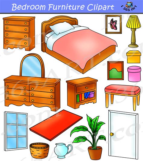 Bedroom Clipart Home Furniture Graphics Commercial - Clipart 4 School