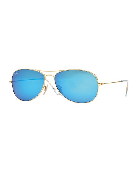 Lyst - Ray-Ban Aviator Sunglasses With Blue Mirror Lens in Blue for Men