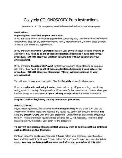 GoLytely COLONOSCOPY Prep instructions - Intermountain ...