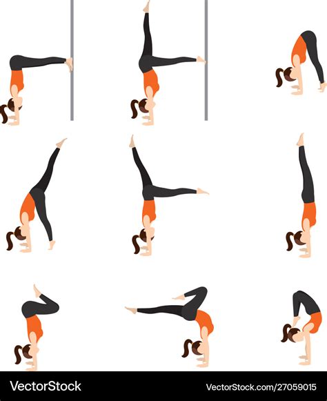 Handstand prep and scorpion variations yoga Vector Image