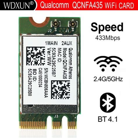 Wireless Adapter Card for Qualcomm Atheros QCA9377 QCNFA435 802.11AC 2.4G/5G NGFF WIFI CARD ...