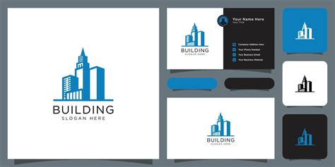 Building logo vector design and business card 11581840 Vector Art at ...