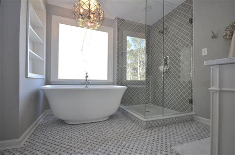 Master Bathroom with Freestanding Tub & Custom Shower - Taber Residential