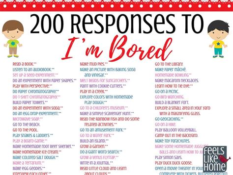 The Ultimate List of Things for Kids to Do When They're Bored - 200 ...