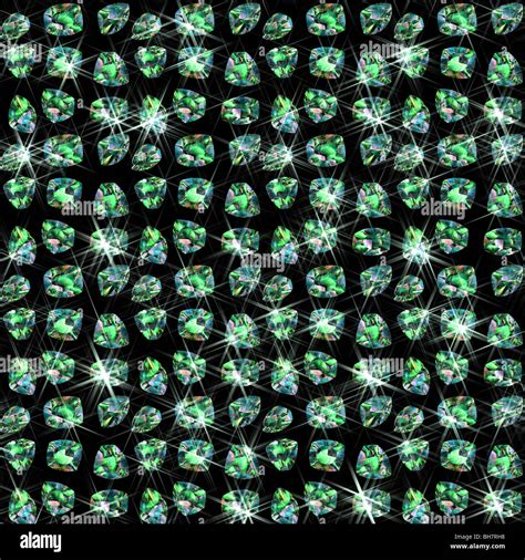 lots of shiny green emerald gemstones on a black background Stock Photo ...