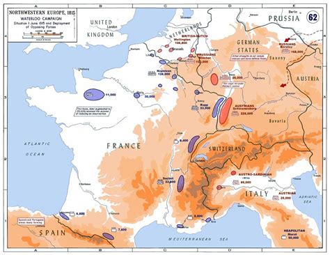 Strategic situation and deployment of opposing armies in Europe (French and allied) during ...