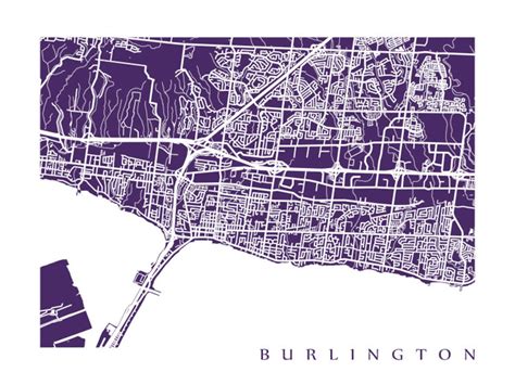 Burlington Map Print Ontario Poster Art - Etsy