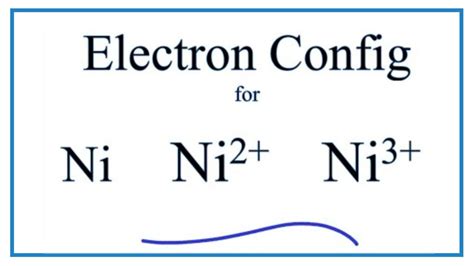 Electron Configuration for Ni, Ni2+, and Ni3+ (Nickel and Nickel Ions) in 2020 | Electron ...