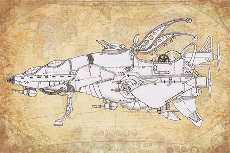 Steampunk Airship Sketch by karla-chan on deviantART | 飛行船