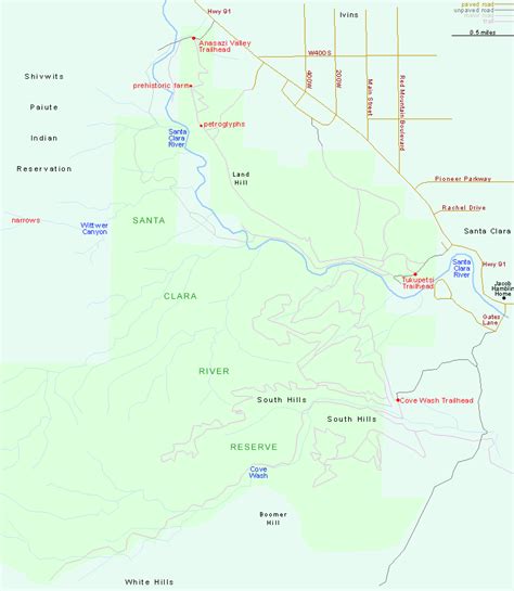 Map of Santa Clara River Reserve, Utah