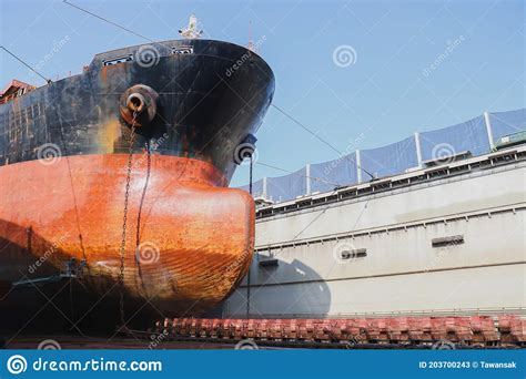 Ship in Dry Dock for Repair and Maintenance Stock Image - Image of anchor, construction: 203700243