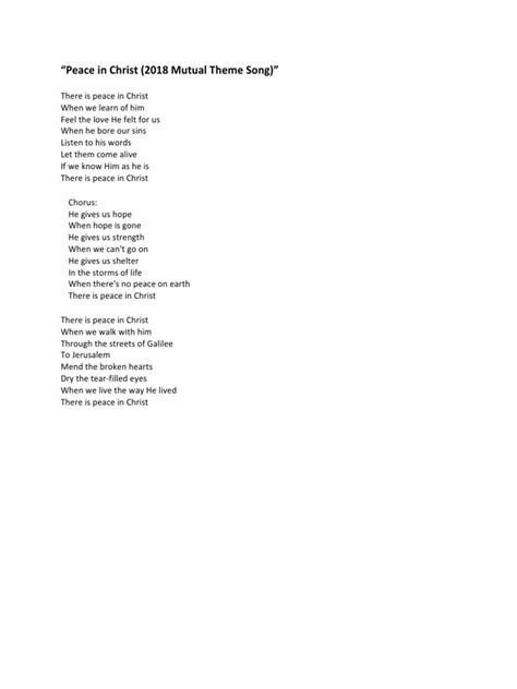 Peace in Christ Lyrics PDF | PDF