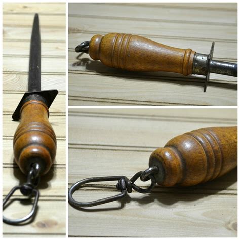 Vintage Keen Sharpener Keen Kutter Honing Rod Wood Handle Swivel Hanger ...