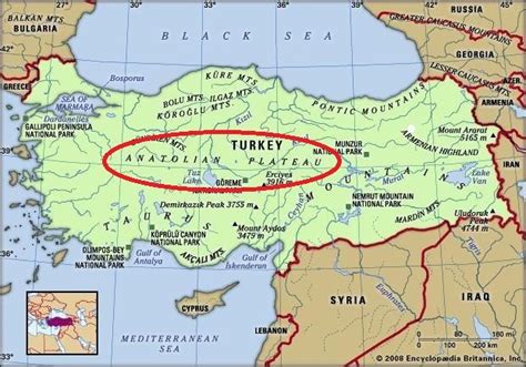 Where is the Anatolian Plateau located on a map? (Please load a map and circle exactly where ...