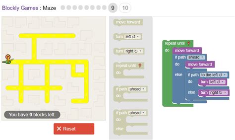 blockly games maze level 9 - lia-morine