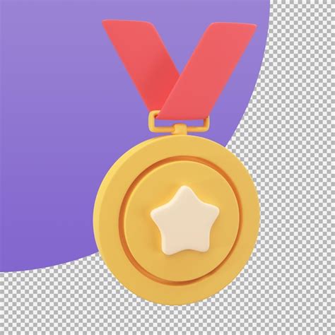 Premium PSD | Gold medal with a star in the middle awards for victories in sporting events 3d ...