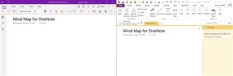 Create Mind Map in OneNote 2016, Modify it in OneNote UWP - Office OneNote Gem Add-Ins