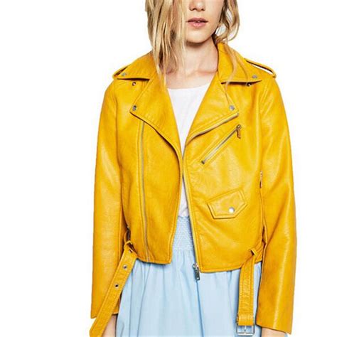 Yellow Motorcycle Jacket - Jackets