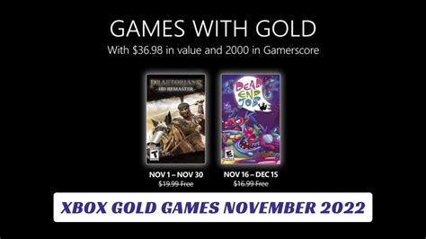 Xbox Live Gold Games November 2022 - Lawod