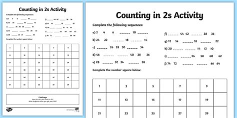 Counting in Twos Worksheet - Maths Resources (teacher made)