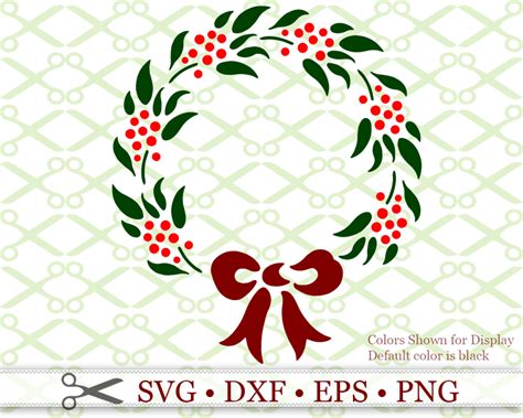 CHRISTMAS WREATH STENCIL SVG Cricut & Silhouette Files SVG DXF EPS PNG | MONOGRAMSVG.COM by SVG ...