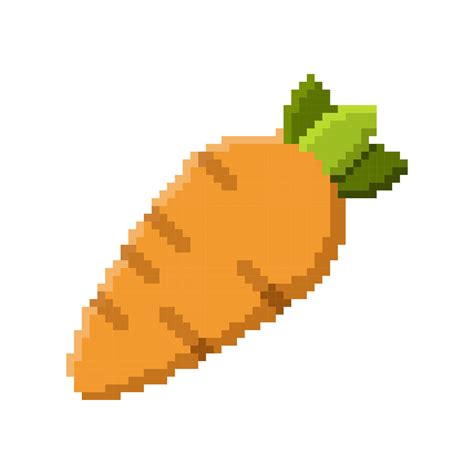 Pixel art icon. Pixel art carrot icon. Cute pixel carrot. Vegetables vector. 8 bit pixel carrot ...