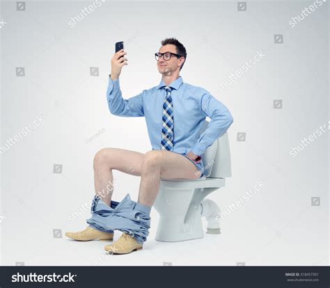 Funny Man Photographing Himself Toilet Stock Photo 318457391 | Shutterstock