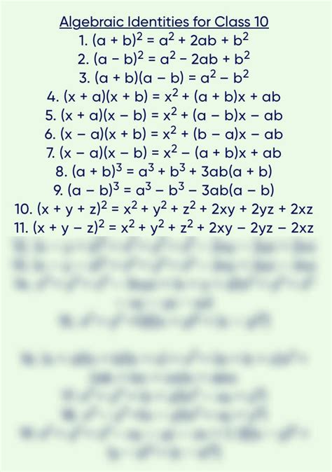 SOLUTION: Algebraic identities for class 10 - Studypool