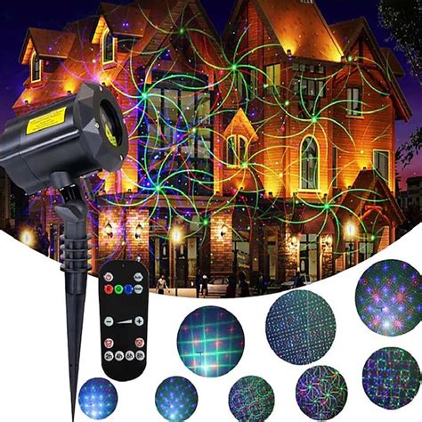 Outdoor Waterproof Laser Projector Light 8 Patterns in 1 RGB Outdoor ...