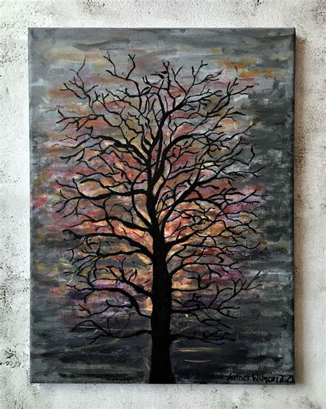 Abstract Tree in Winter Sunset | eDgE dEsiGn London