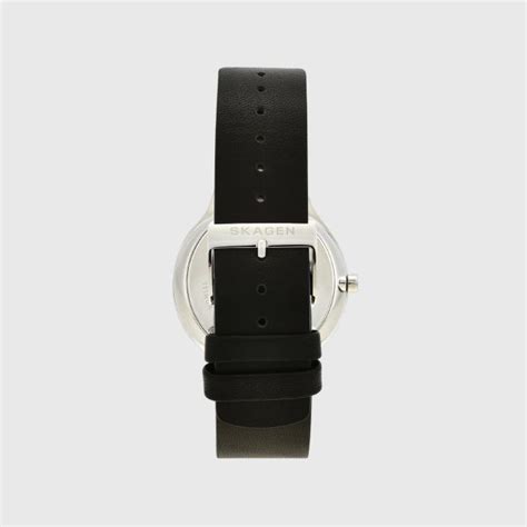 SKAGEN Grenen Analog Black Leather Watch