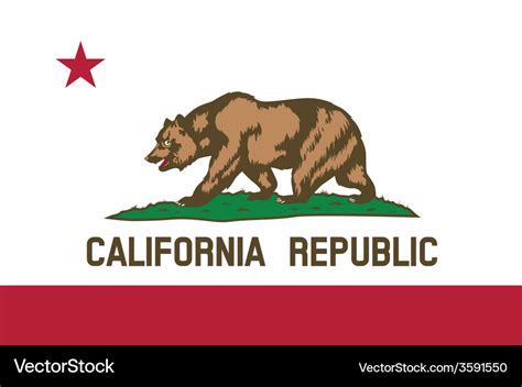 California republic flag Royalty Free Vector Image