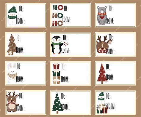 Premium Vector | Christmas tags. Printable Gift tags with Merry Christmas