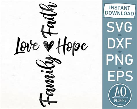 Faith Hope Love Svg Faith SVG Faith Cross Svg Easter Cross - Etsy