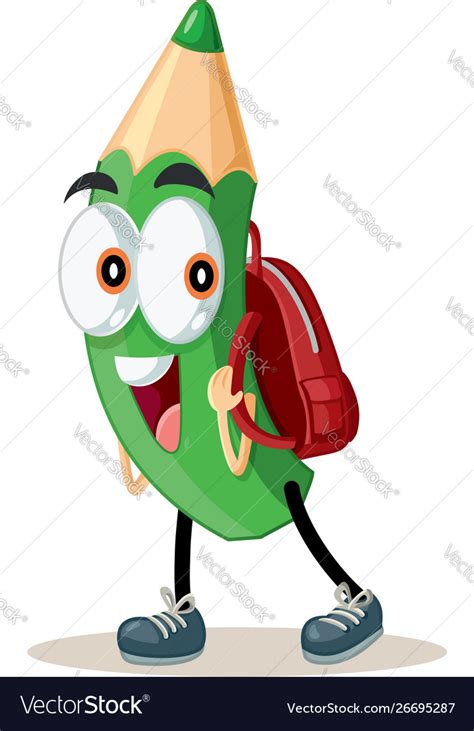 Funny pencil cartoon character Royalty Free Vector Image