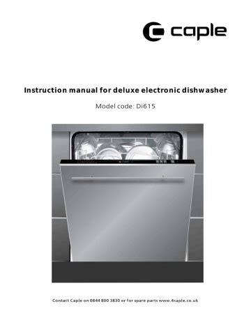 Instruction manual for deluxe electronic dishwasher | Manualzz