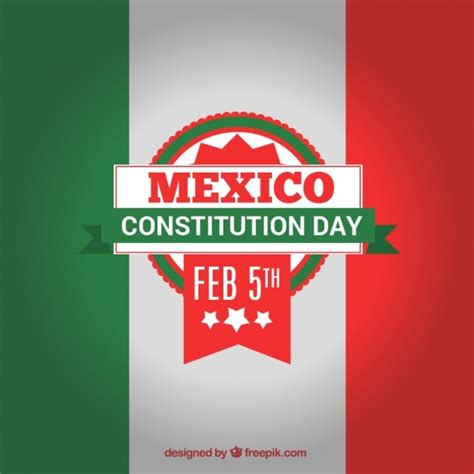 Free Vector | Mexico constitution day with flag