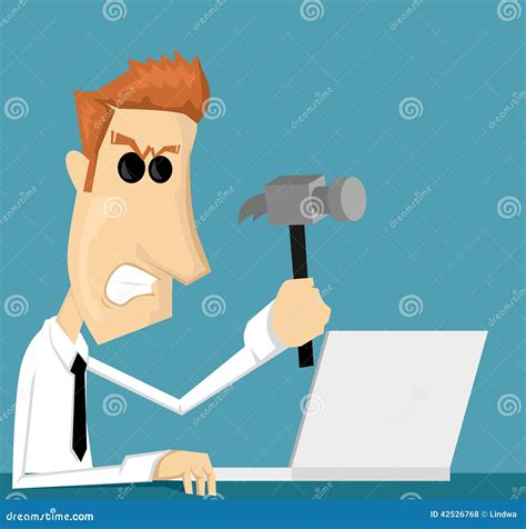 Angry Cartoon Office Worker Vector Illustration | CartoonDealer.com #42526768