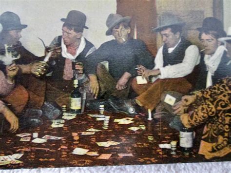 Early Western Cowboy Gambling Real Photo Full Color Postcard | Etsy