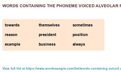 Words containing the phoneme voiced alveolar fricative /z/ (500 results)