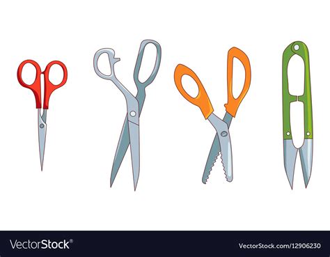Sewing cutting tools Royalty Free Vector Image