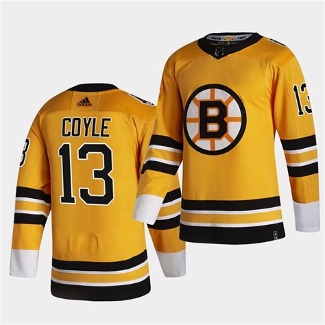 Boston Bruins #13 Charlie Coyle 2021 Reverse Retro Gold Authentic Jersey Gold