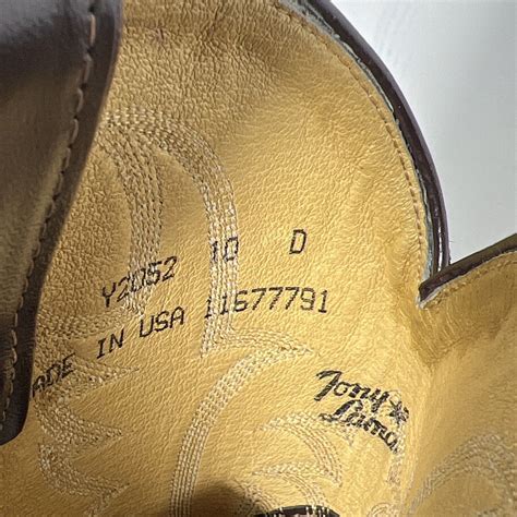 Tony Lama Boots Mens 10d Y2052 Brown Leather Cowboy Western Pull On Ostrich | eBay