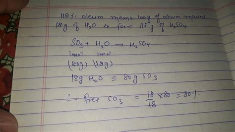 centage labelling of Oleum sample and volume strength of H. 1. An Oleum ...