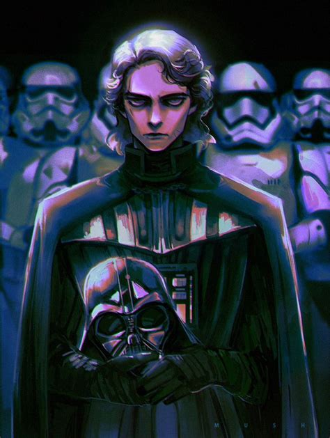 darth vader is standing in front of many other star wars characters ...