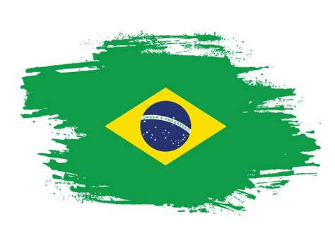 Hand drawing brush stroke Brazil flag vector 16128299 Vector Art at ...