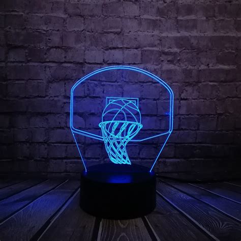 Basketball Sport Dunk shoot a Basket 3D Lamp NBA Night Light LED Light Mulitcolor Christmas ...