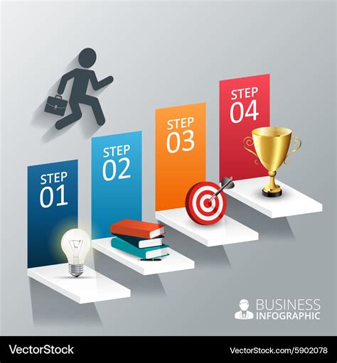 The four steps to success Royalty Free Vector Image