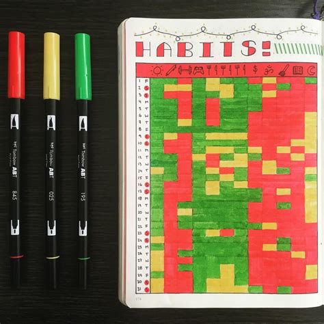 Habit Tracker | JashiiCorrin Tombow, Habit Tracker, Bullet Journal, Make It Yourself